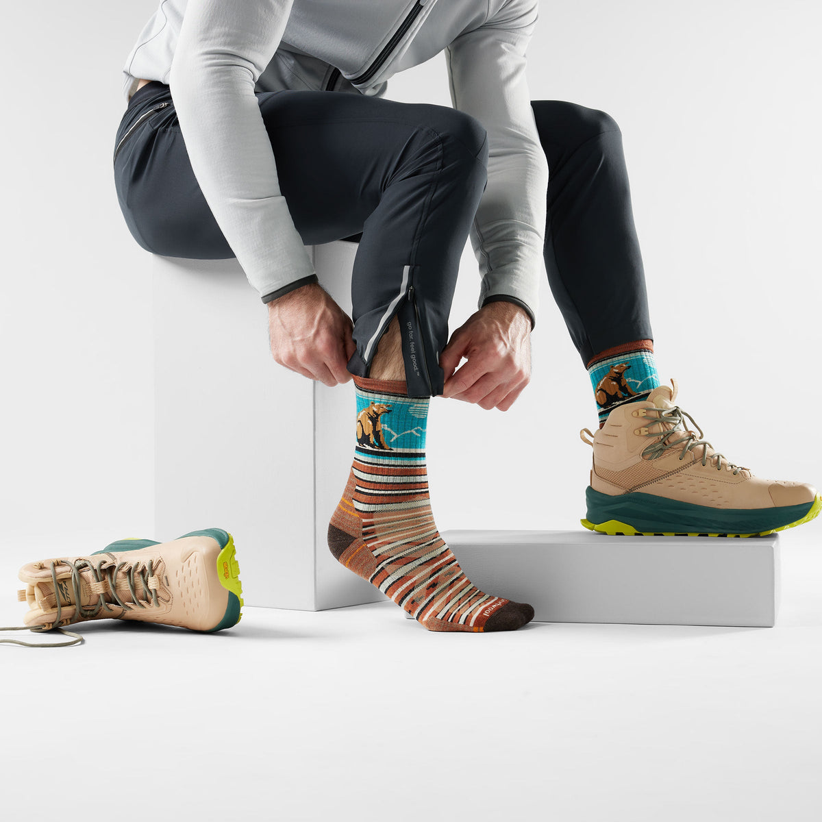Smartwool Hike Bear Stripe Mid Crew Socks