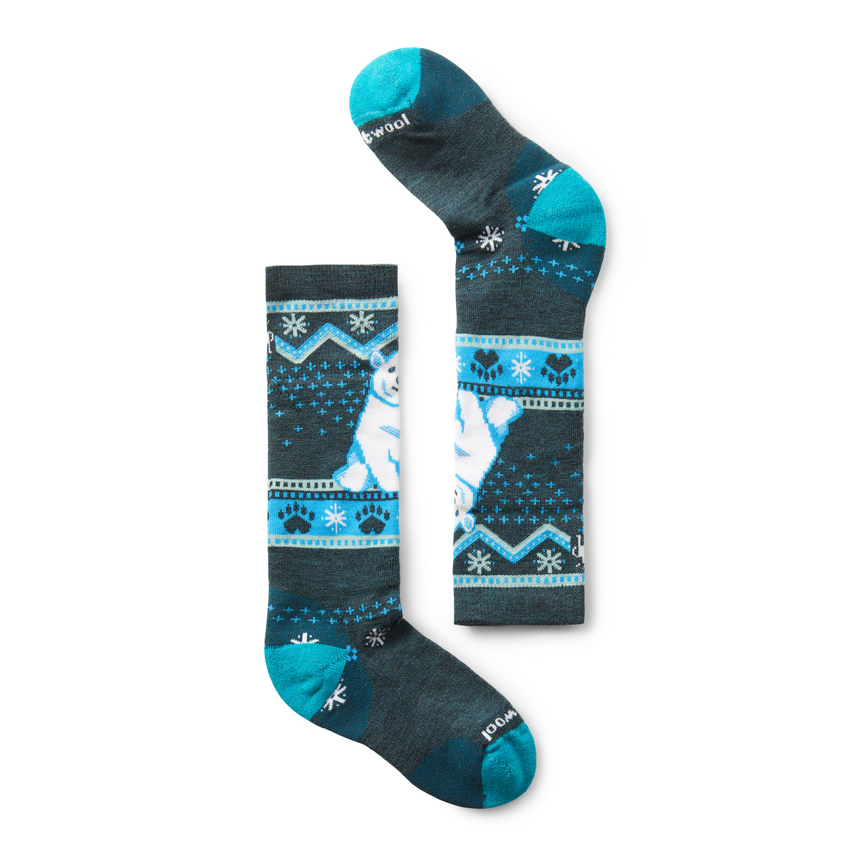 Smartwool Kids' Wintersport Polar Bear Pattern Over The Calf Socks
