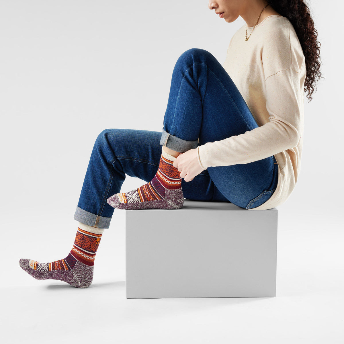 Smartwool Everyday Cozy Fair Isle Sweater Crew Socks