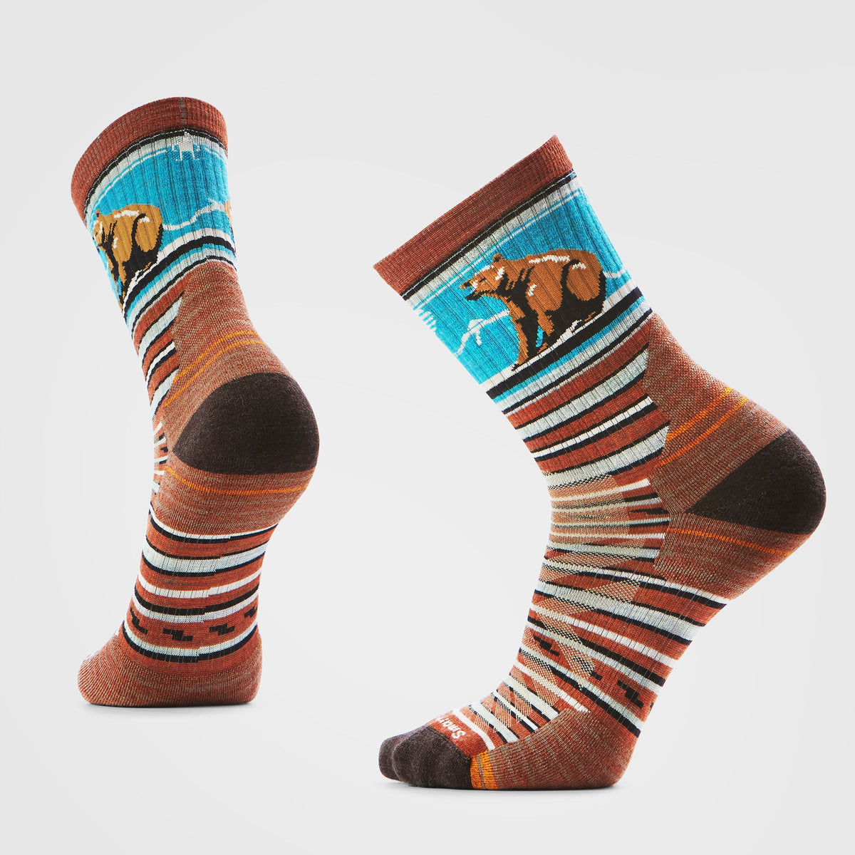 Smartwool Hike Bear Stripe Mid Crew Socks