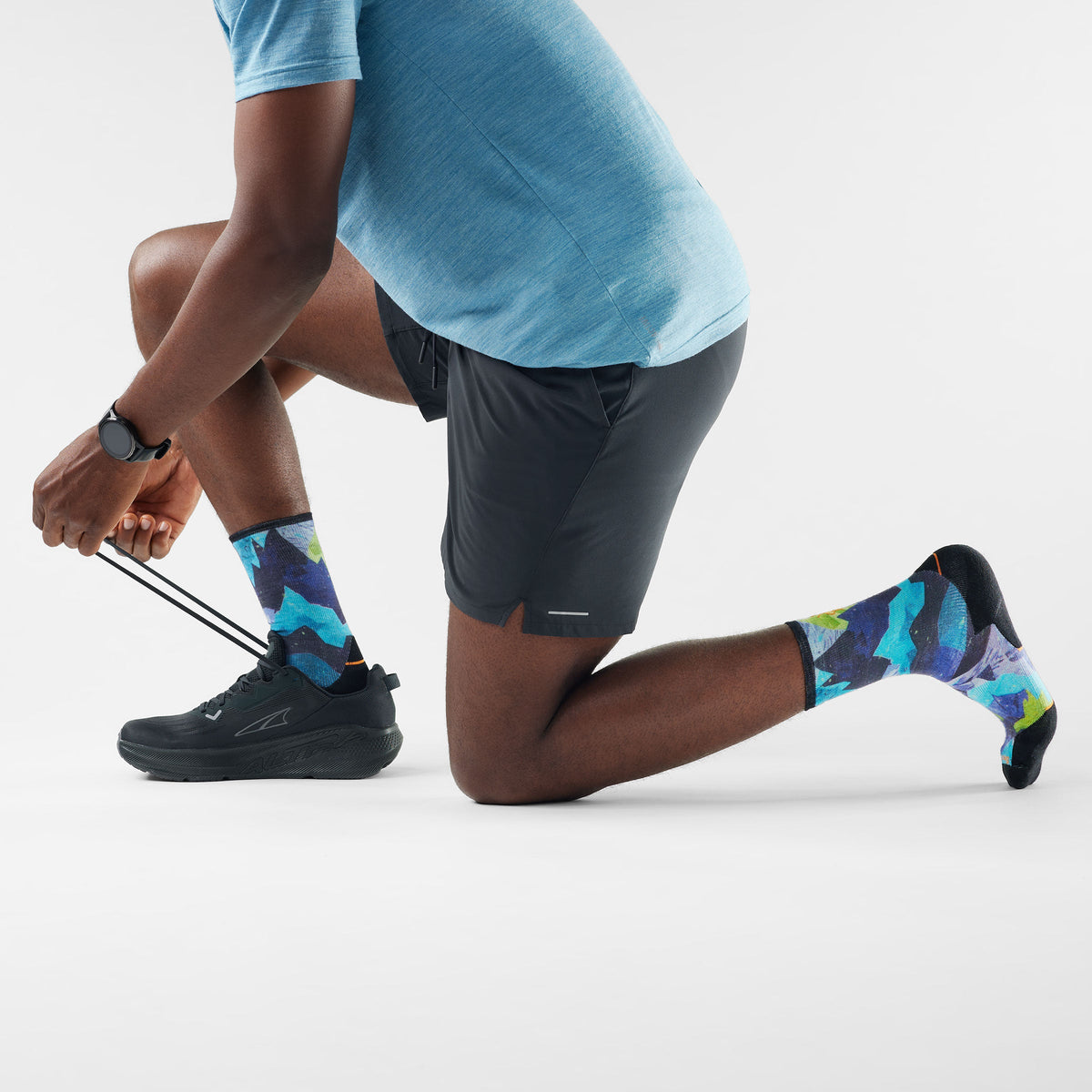 Smartwool Trail Run Summit Sector Print Crew Socks