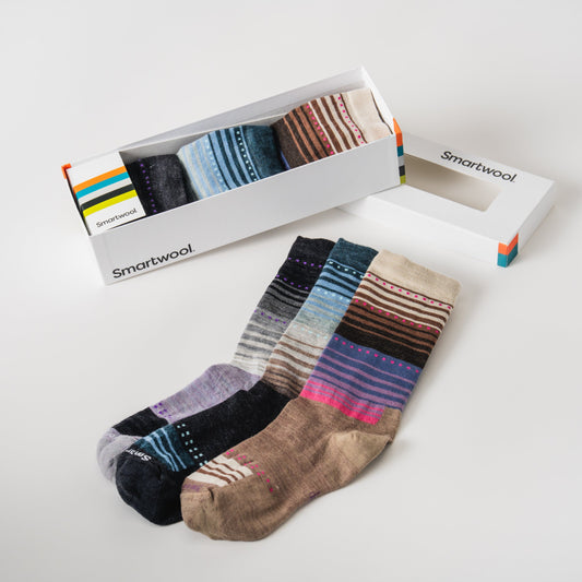 Smartwool Women's Everyday Stitch Stripe Crew Socks Trio Gift Box