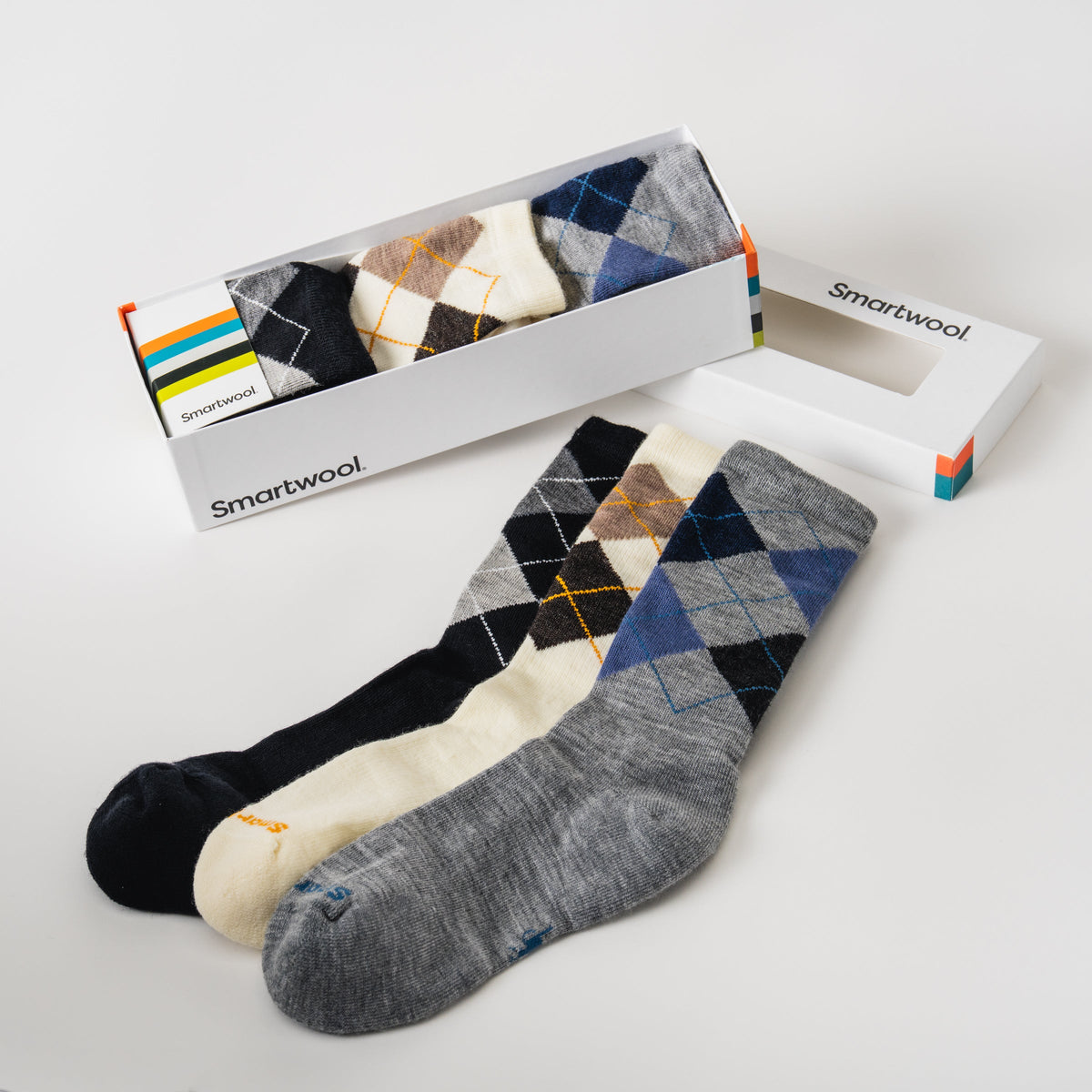 Smartwool Everyday Diamond Jim Argyle Crew Socks Trio Gift Box